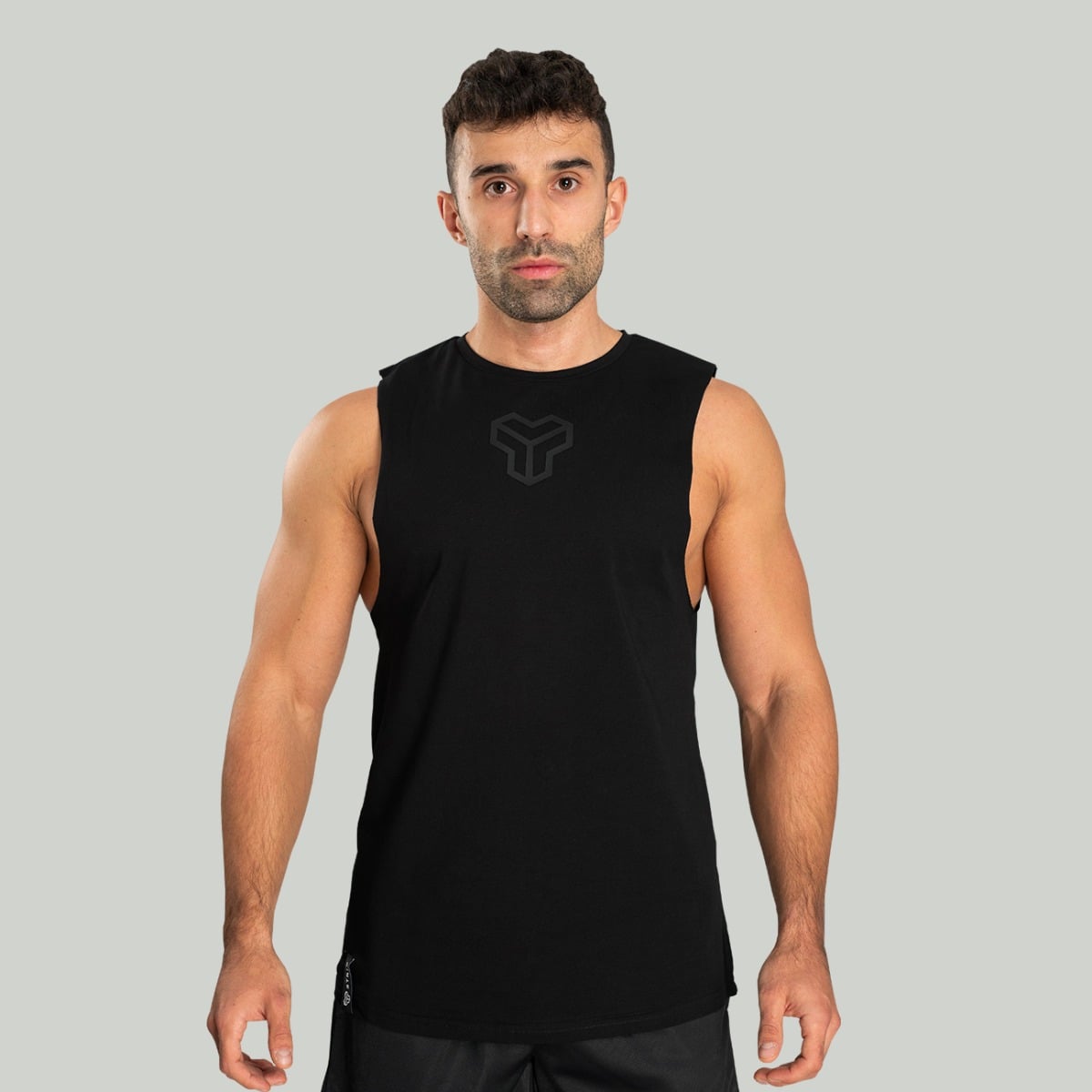 Essential Cut-Off Tank Top Black - STRIX