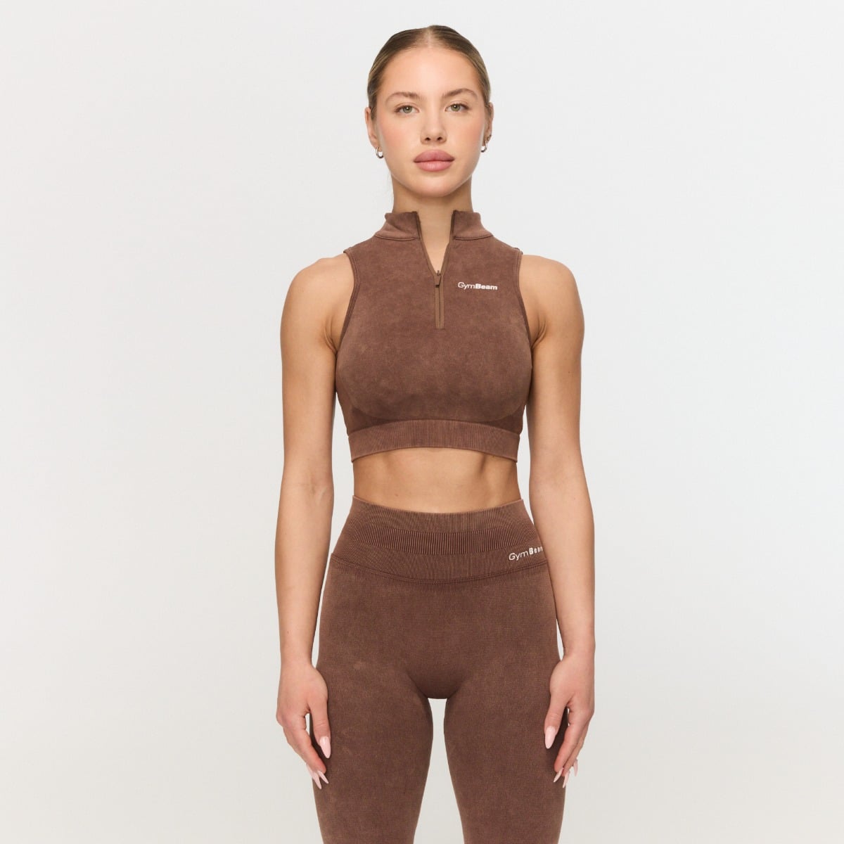 Fierce Seamless Sports Bra Brown - GymBeam