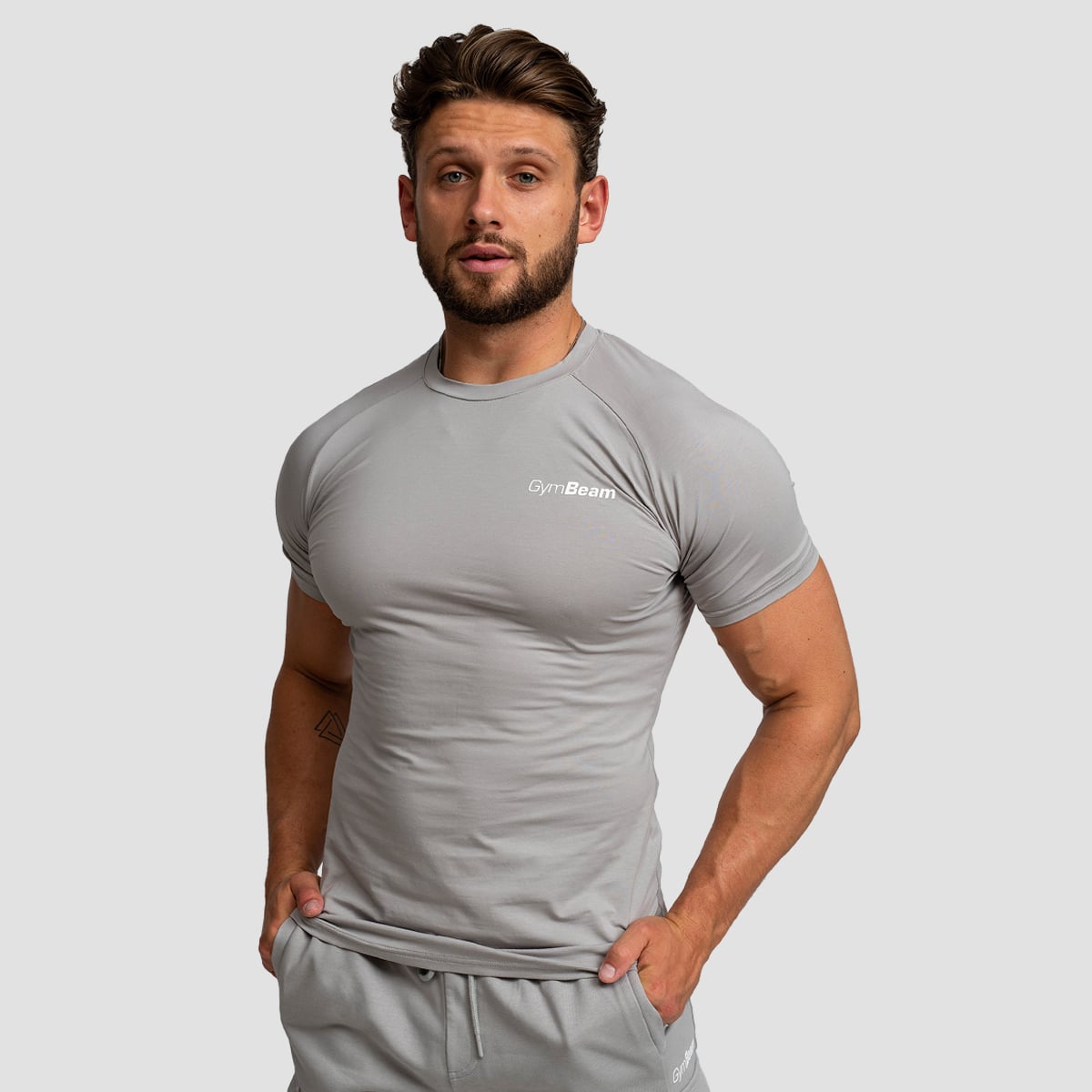 Men‘s Fitted TRN T-Shirt Grey - GymBeam