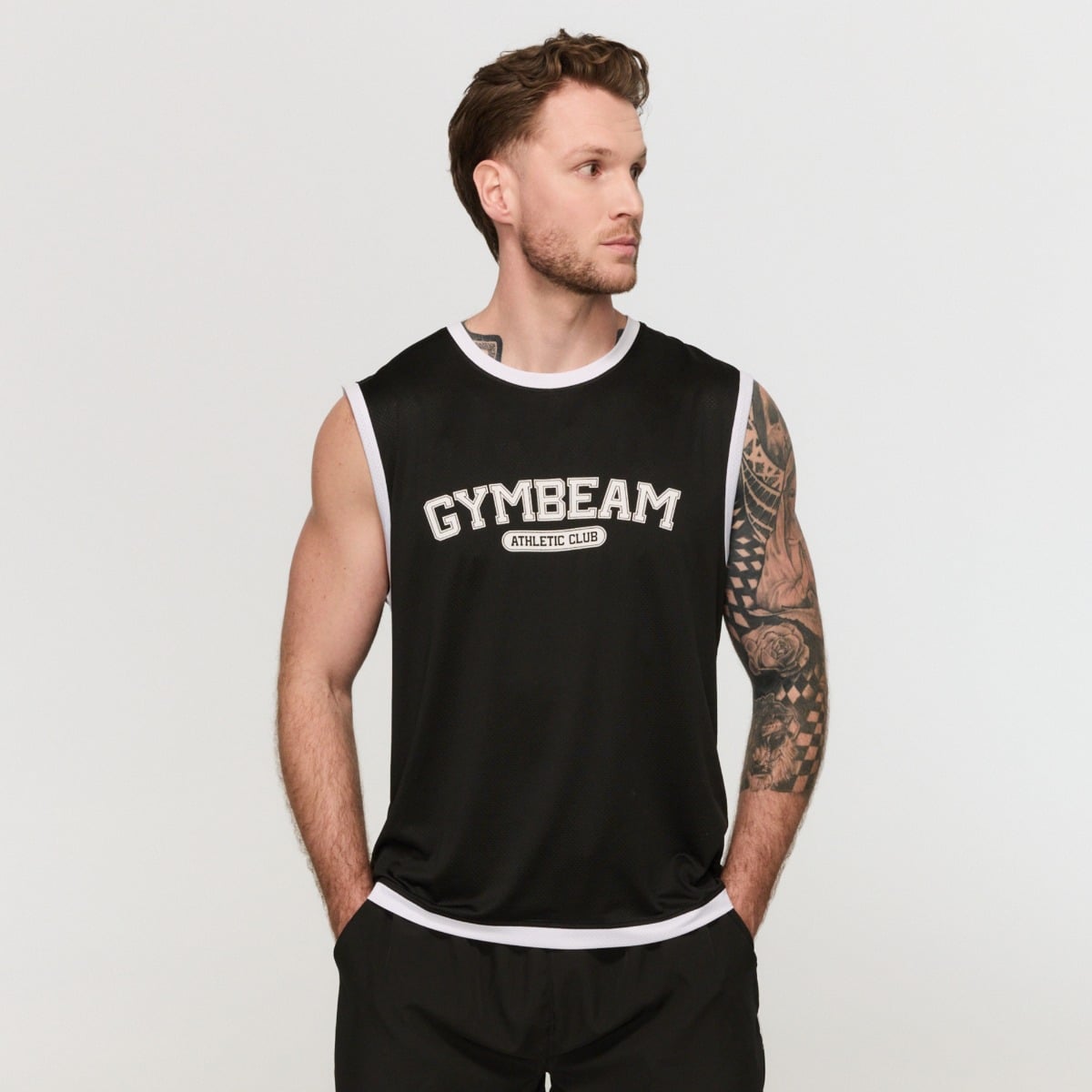 Men‘s Varsity Tank Top Black - GymBeam