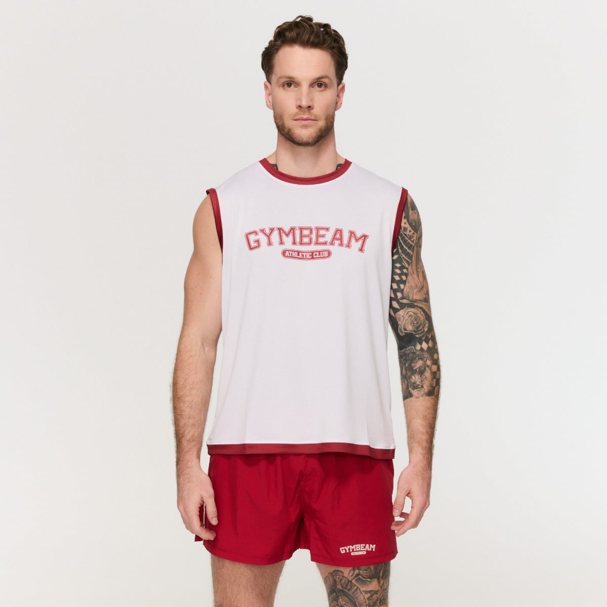 Men‘s Varsity Tank Top White - GymBeam
