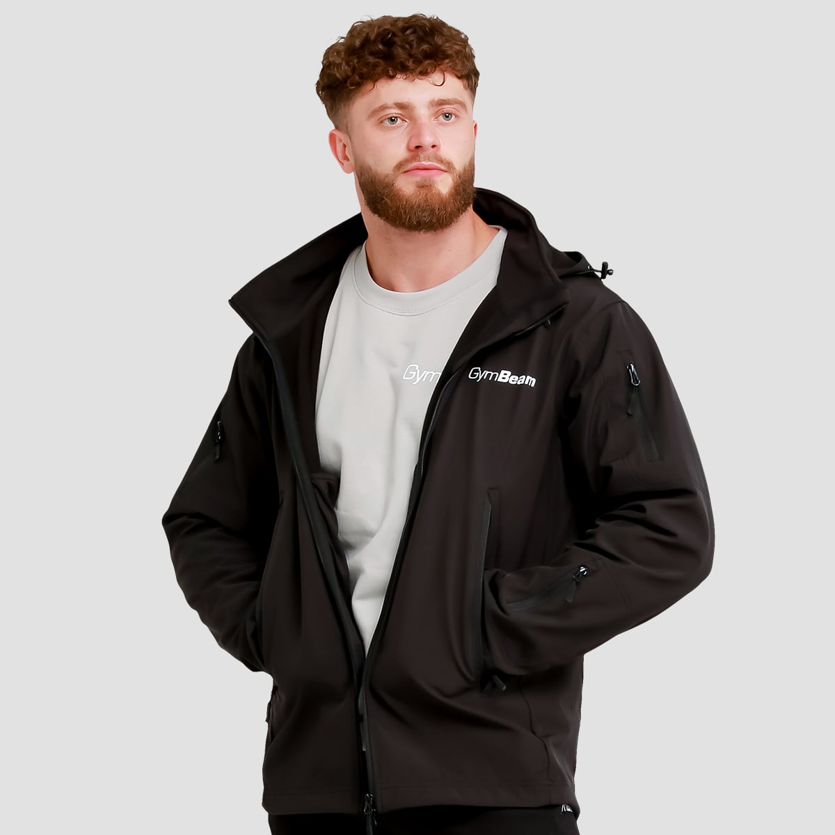 Men‘s Softshell Jacket Black - GymBeam