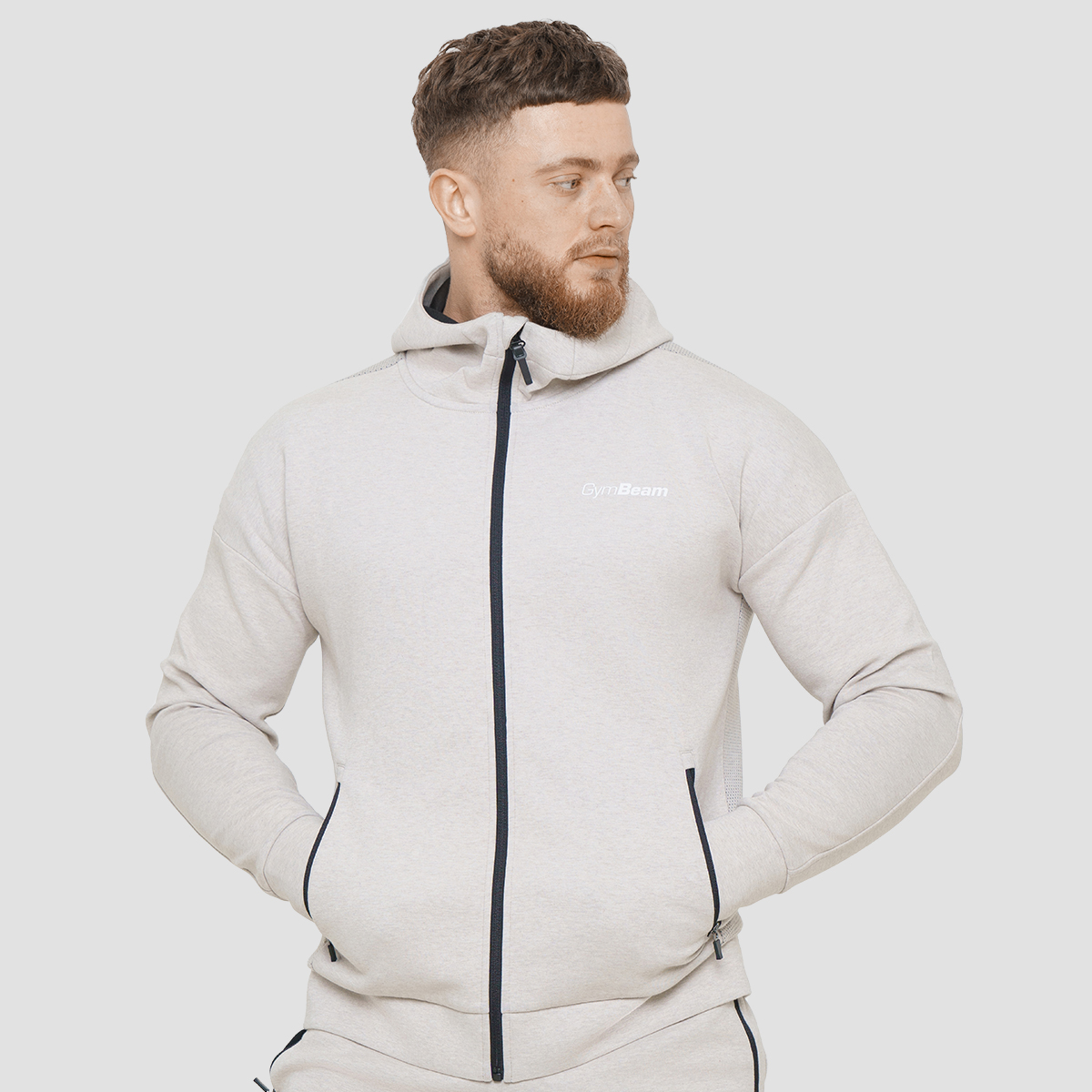Agile Zip Up Hoodie Desert - GymBeam