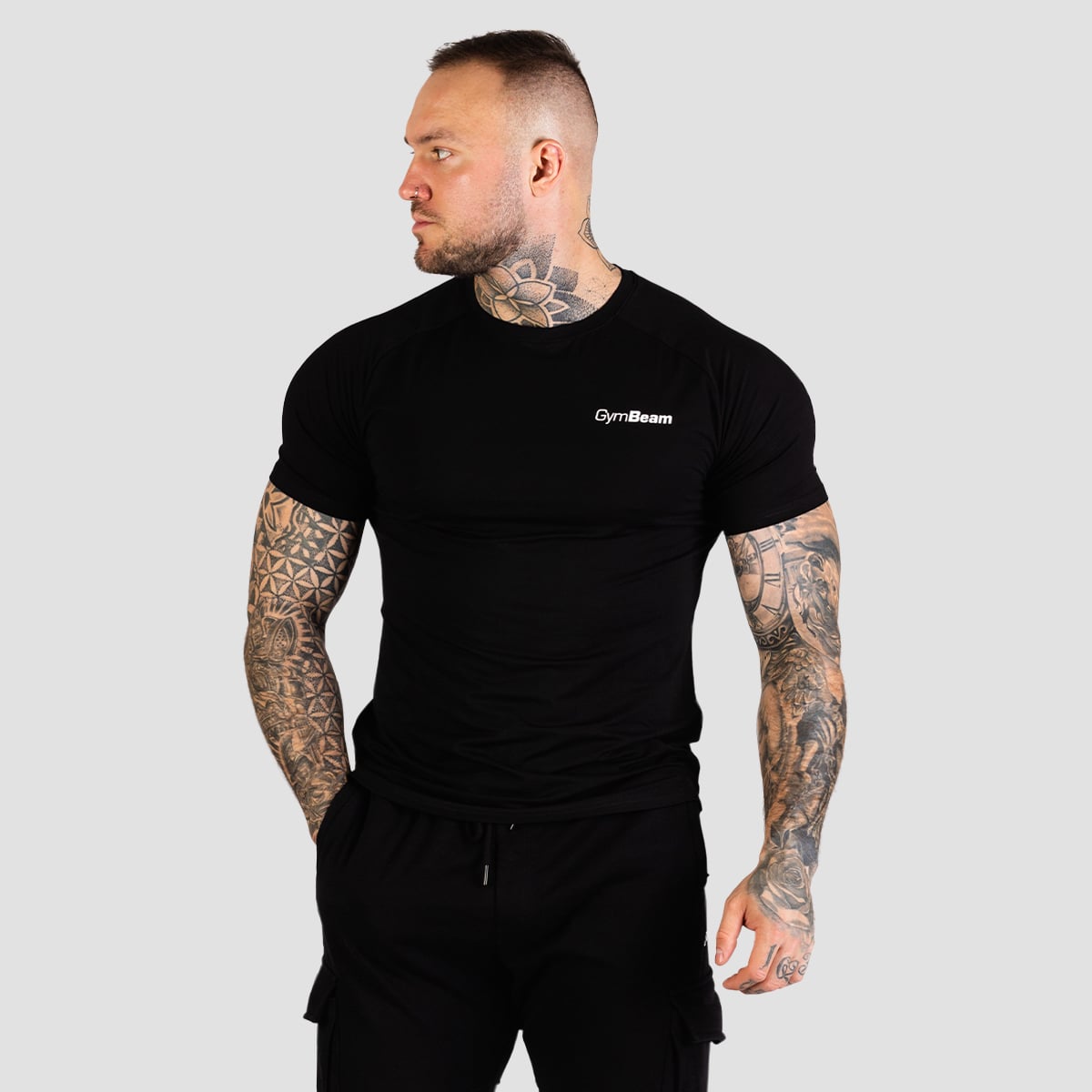 TRN Fitted T-Shirt Black - GymBeam