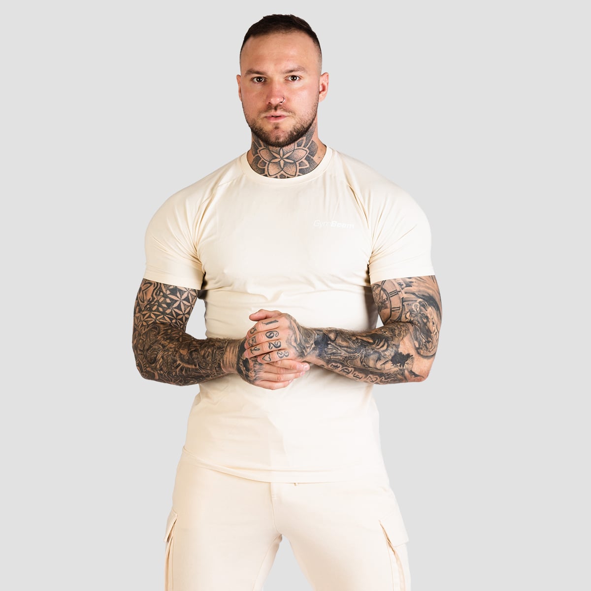 TRN Fitted T-Shirt Sand - GymBeam