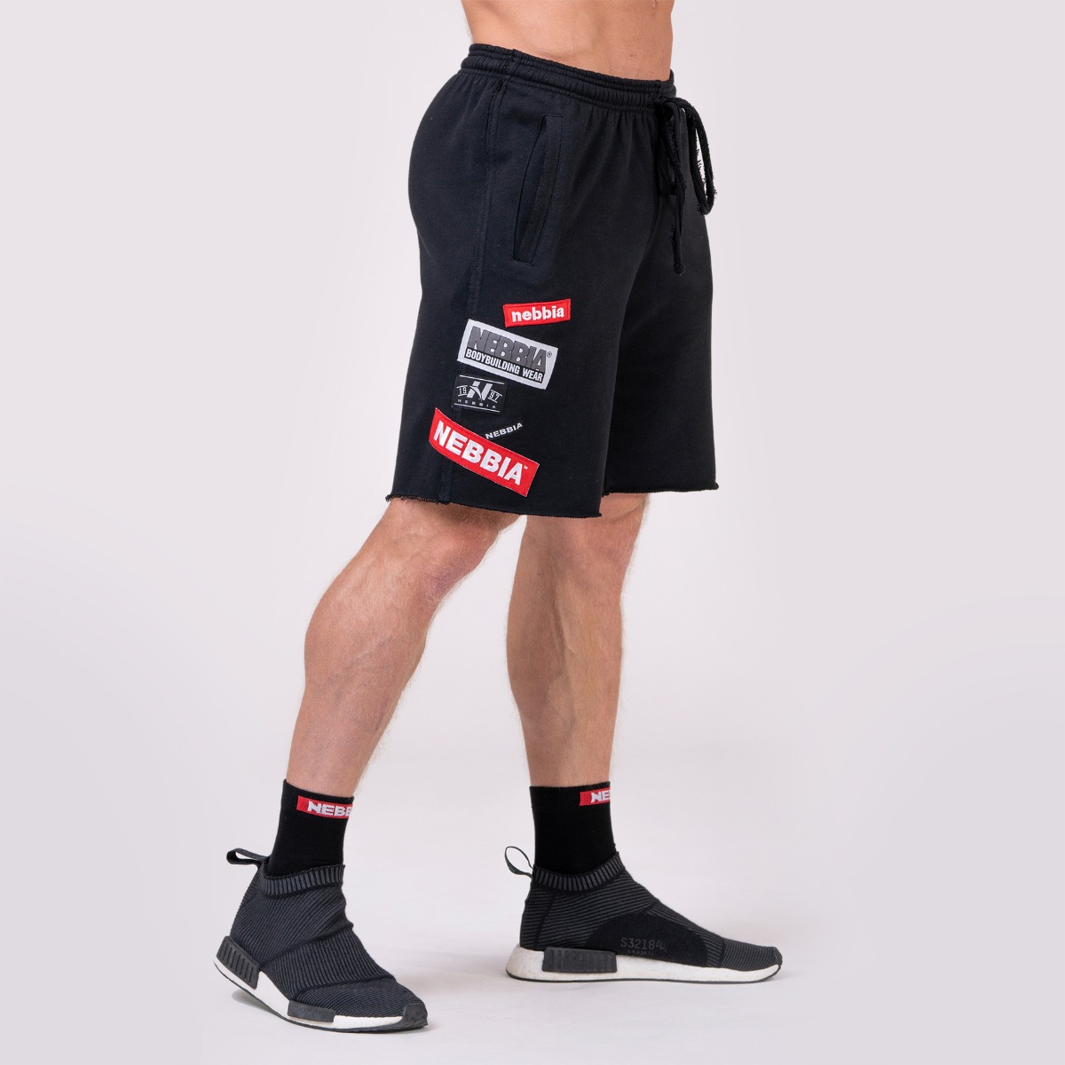 Men‘s Logo Tapping Shorts Black - NEBBIA | GymBeam.com