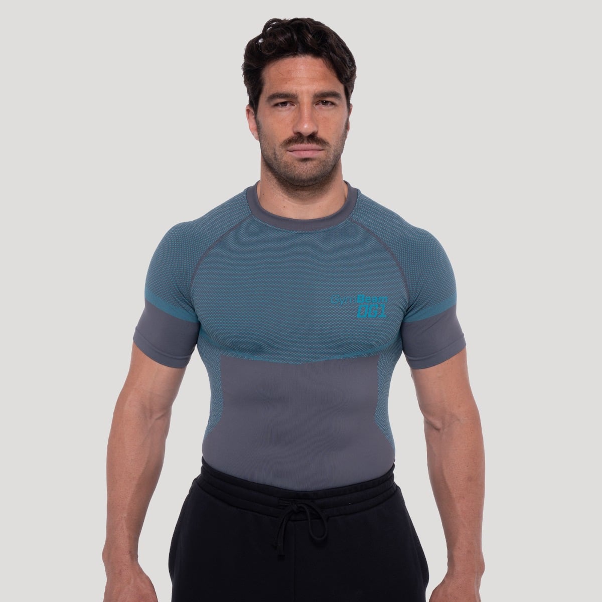OG1 Seamless T-shirt Grey/Blue - GymBeam