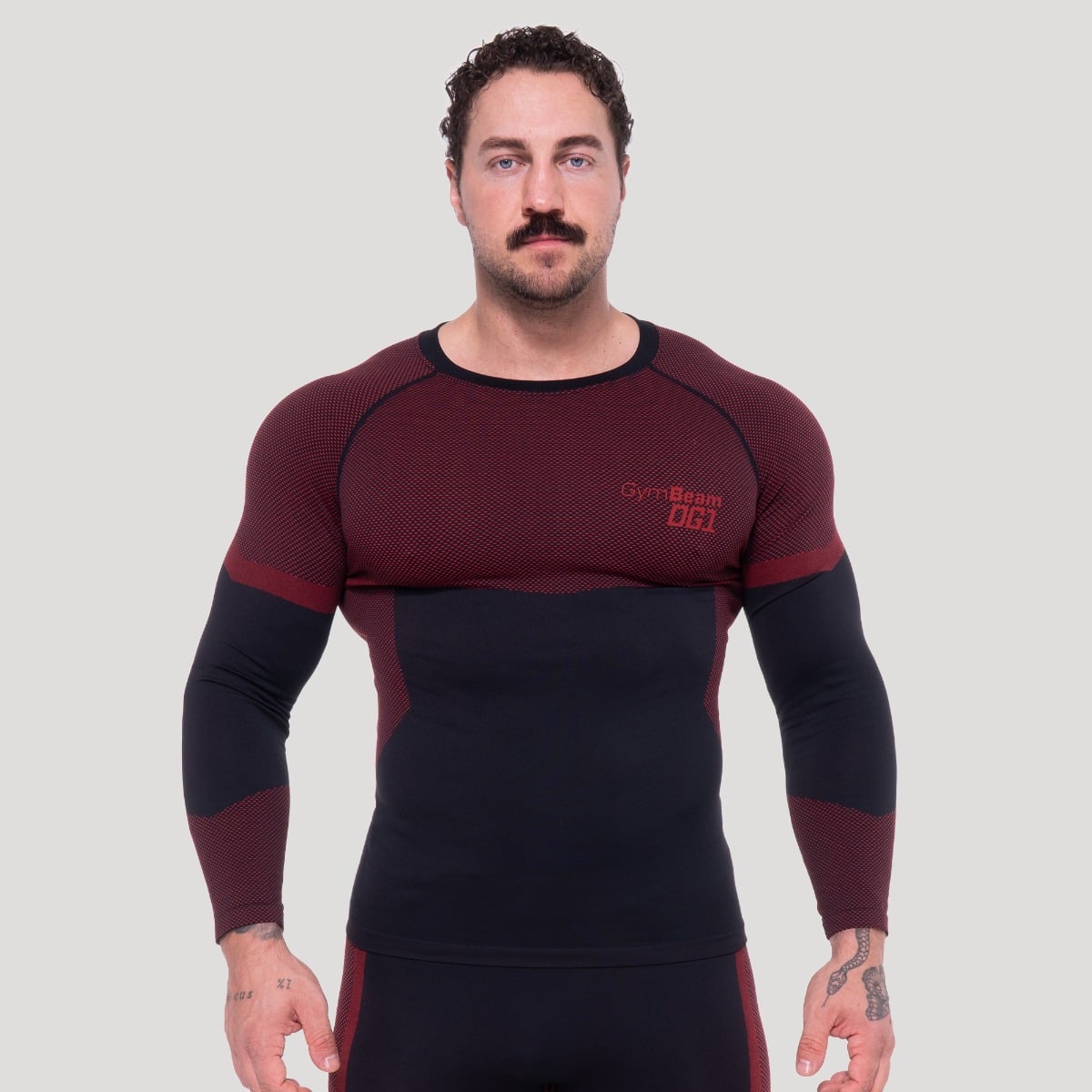 OG1 Seamless Longsleeve Black/Red - GymBeam