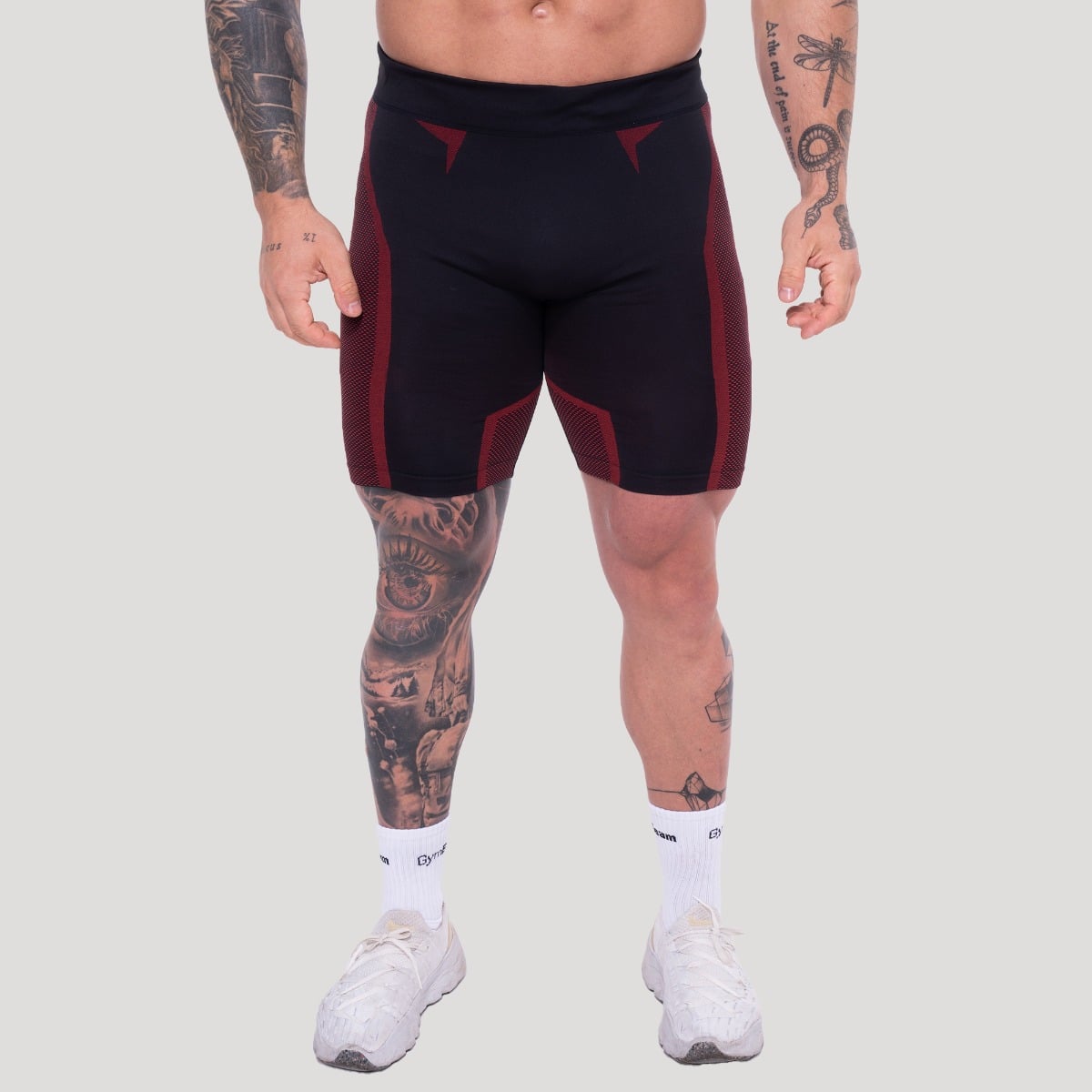 OG1 Seamless Shorts Black/Red - GymBeam