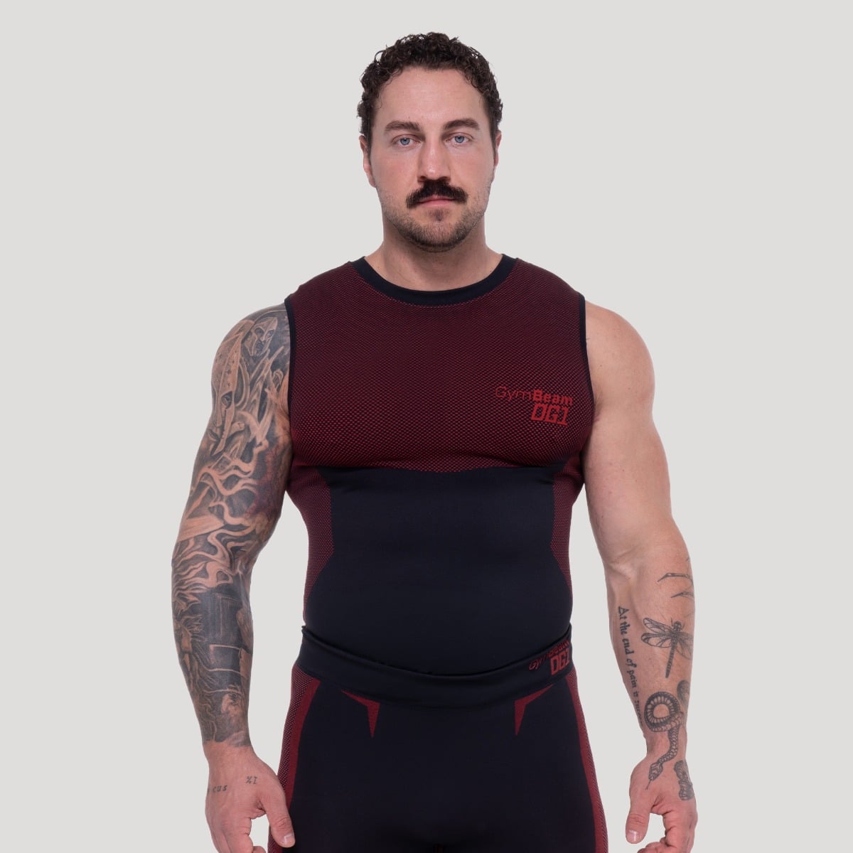 OG1 Seamless Tanktop Black/Red - GymBeam