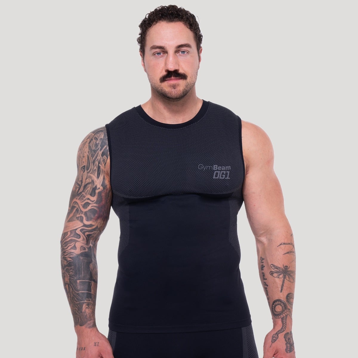OG1 Seamless Tanktop Black/Grey - GymBeam