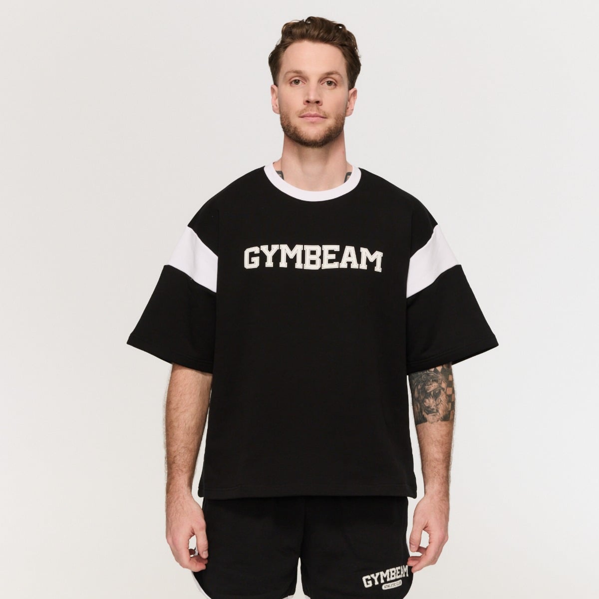 Premium Heavyweight Varsity T-Shirt Black  - GymBeam