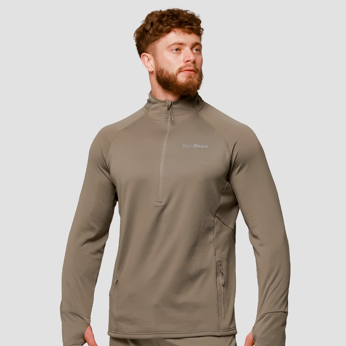 Pulse 1/2 Zip Running Sweatshirt Vetiver - GymBeam