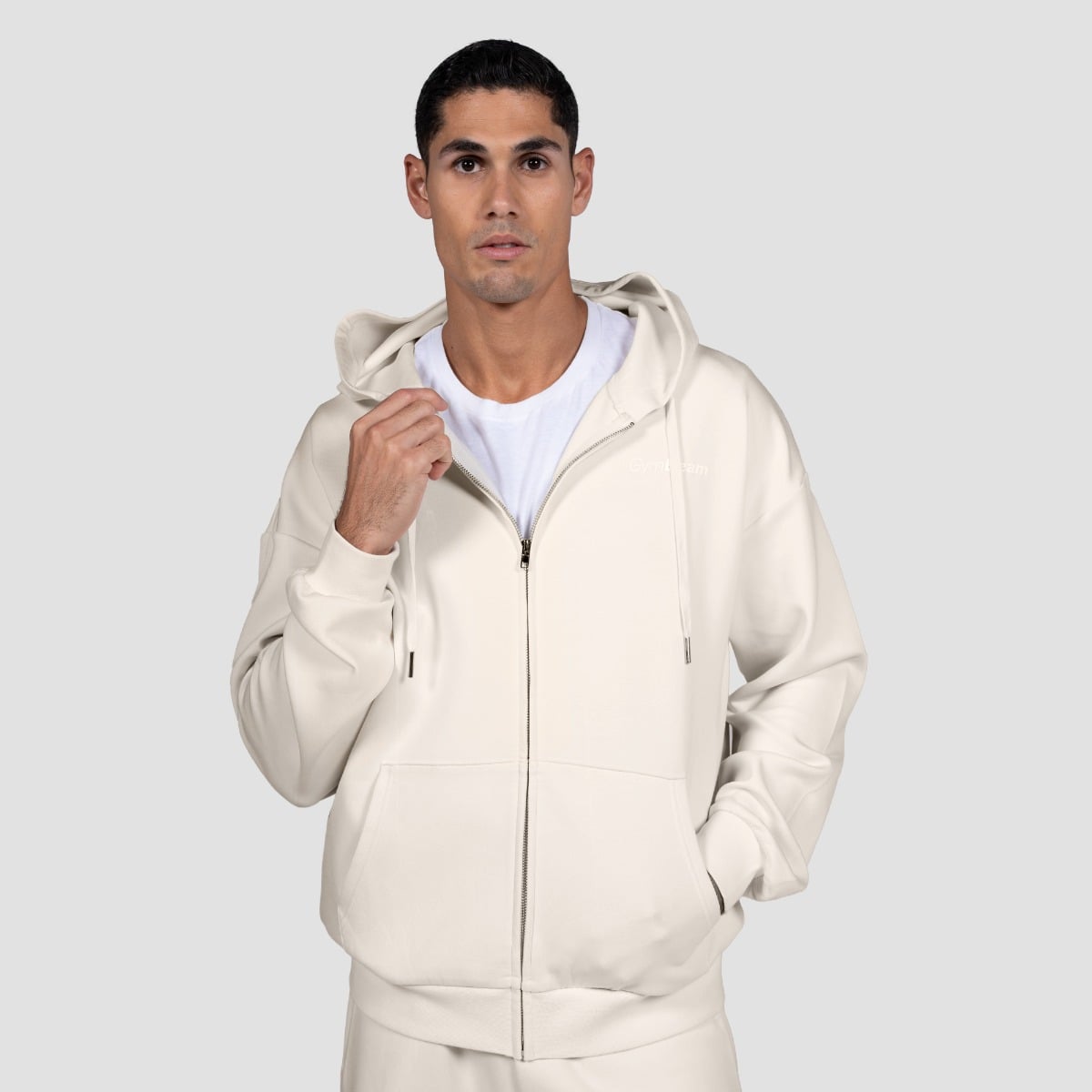 Relay Zip Hoodie Pearl - GymBeam