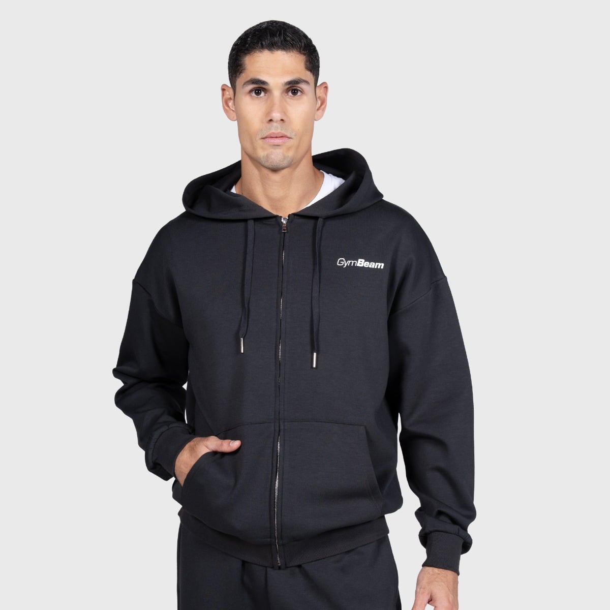 Relay Zip Hoodie Black - GymBeam