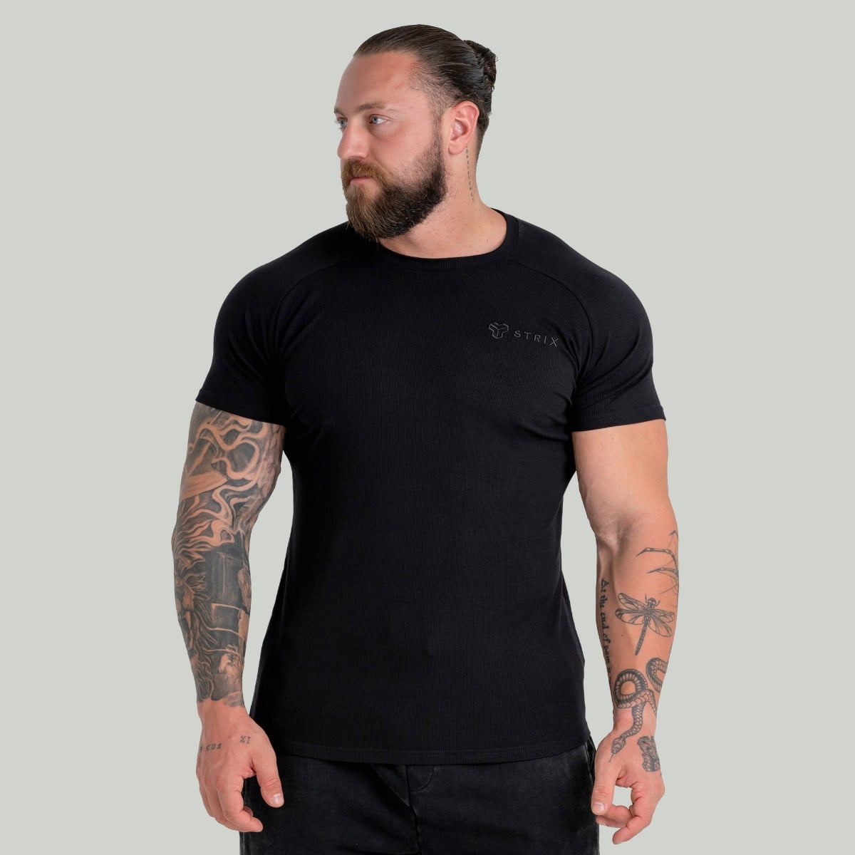 Ribbed T-Shirt Black - STRIX