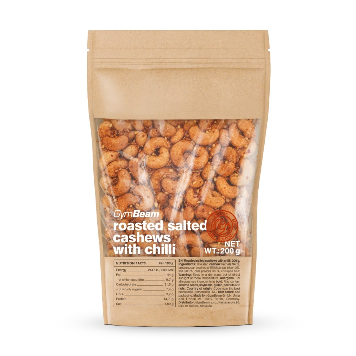 Roasted salted cashews with chilli - GymBeam