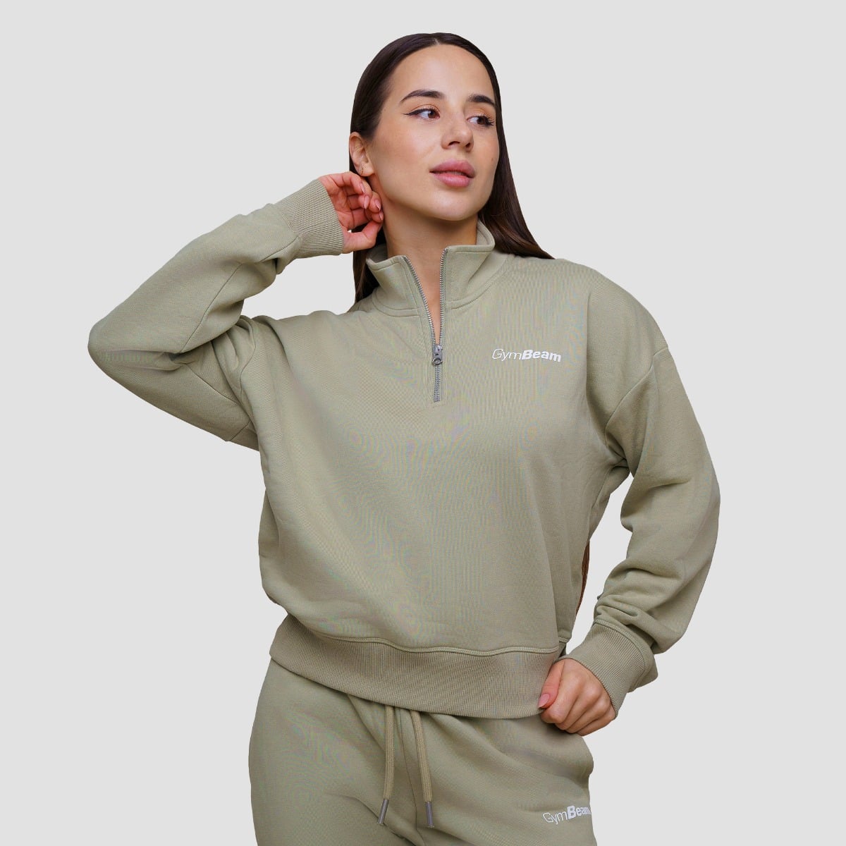 Women‘s Agile 1/2 Zip Jumper Sage - GymBeam