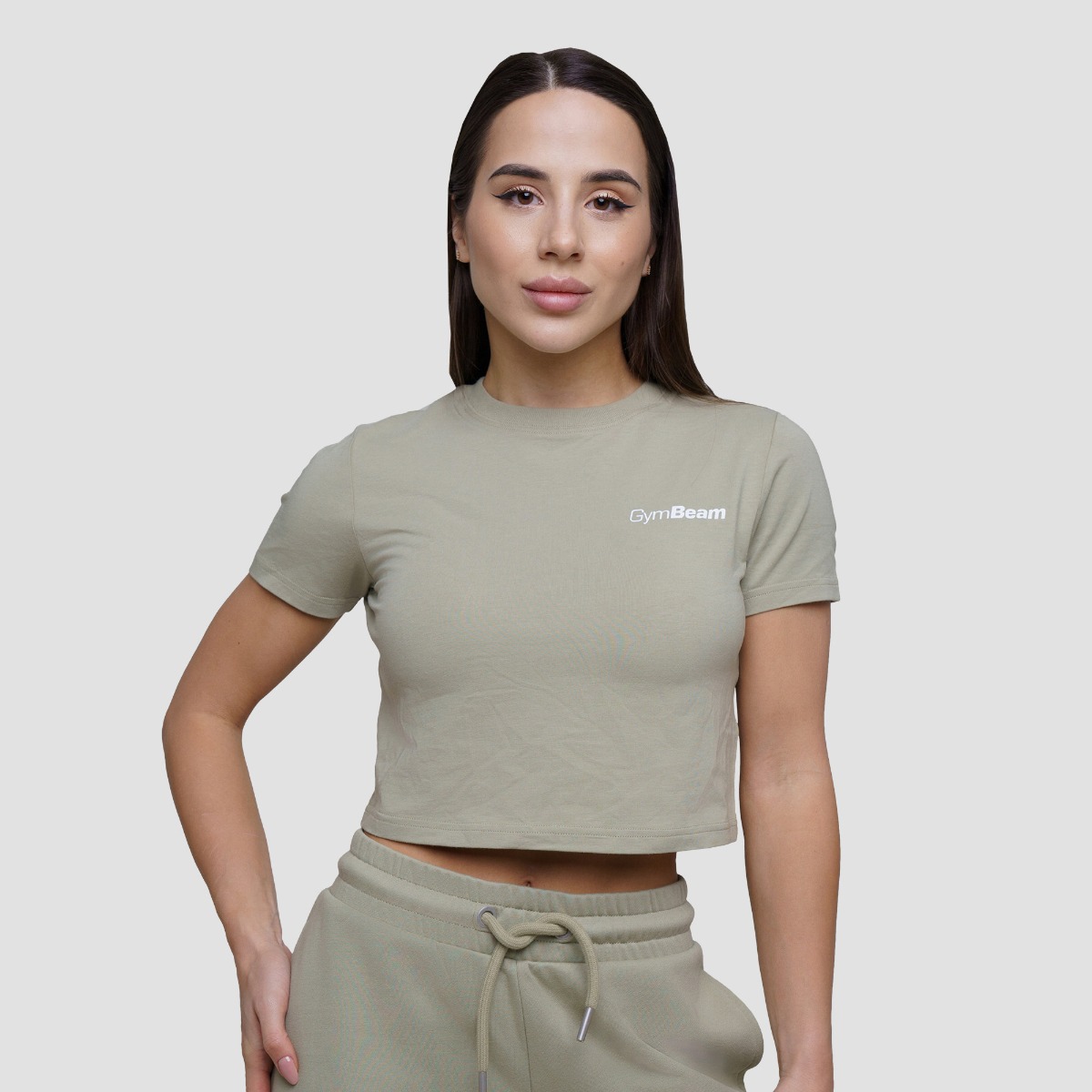 Women‘s Agile Cropped T-Shirt Sage - GymBeam