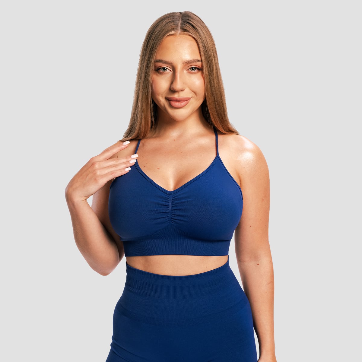 Sculpt Seamless Sports Bra Navy - GymBeam