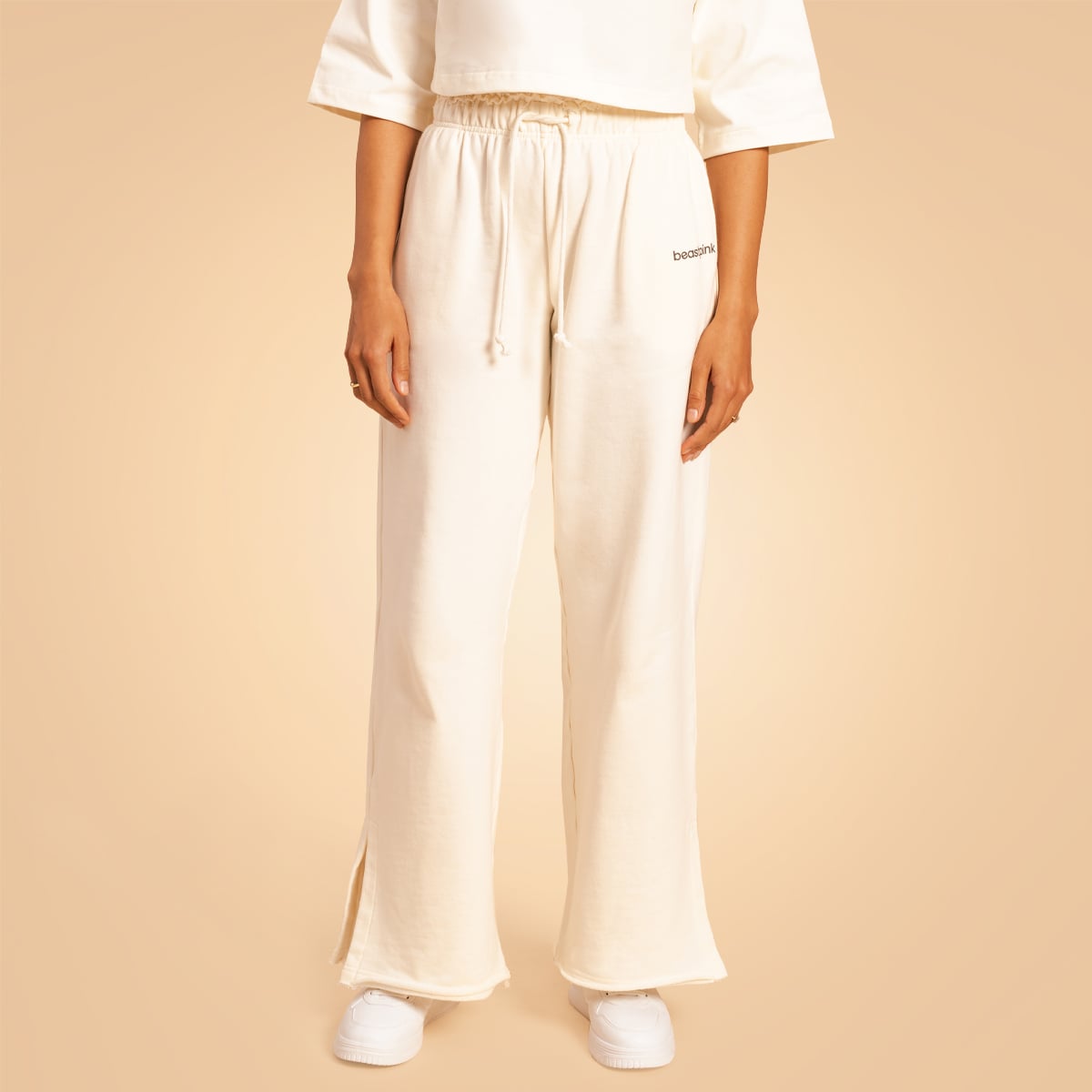 Women‘s Serenity Joggers Ivory - BeastPink