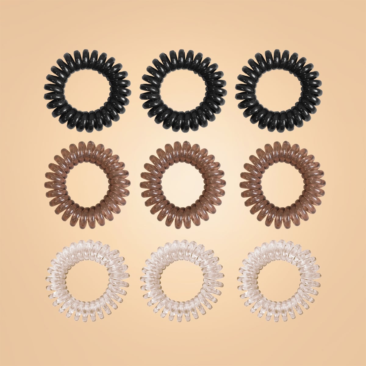 Set of Spiral Hair Ties - BeastPink