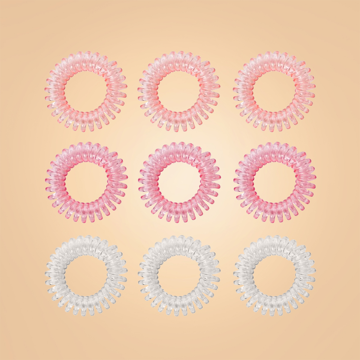 Set of Spiral Hair Ties Pink - BeastPink