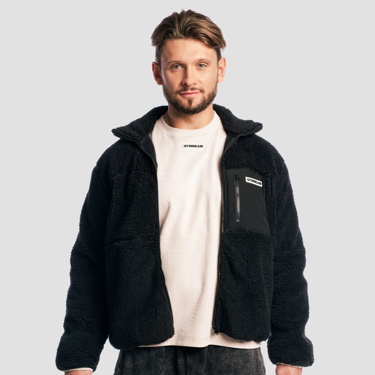 Sherpa Jacket Black - GymBeam
