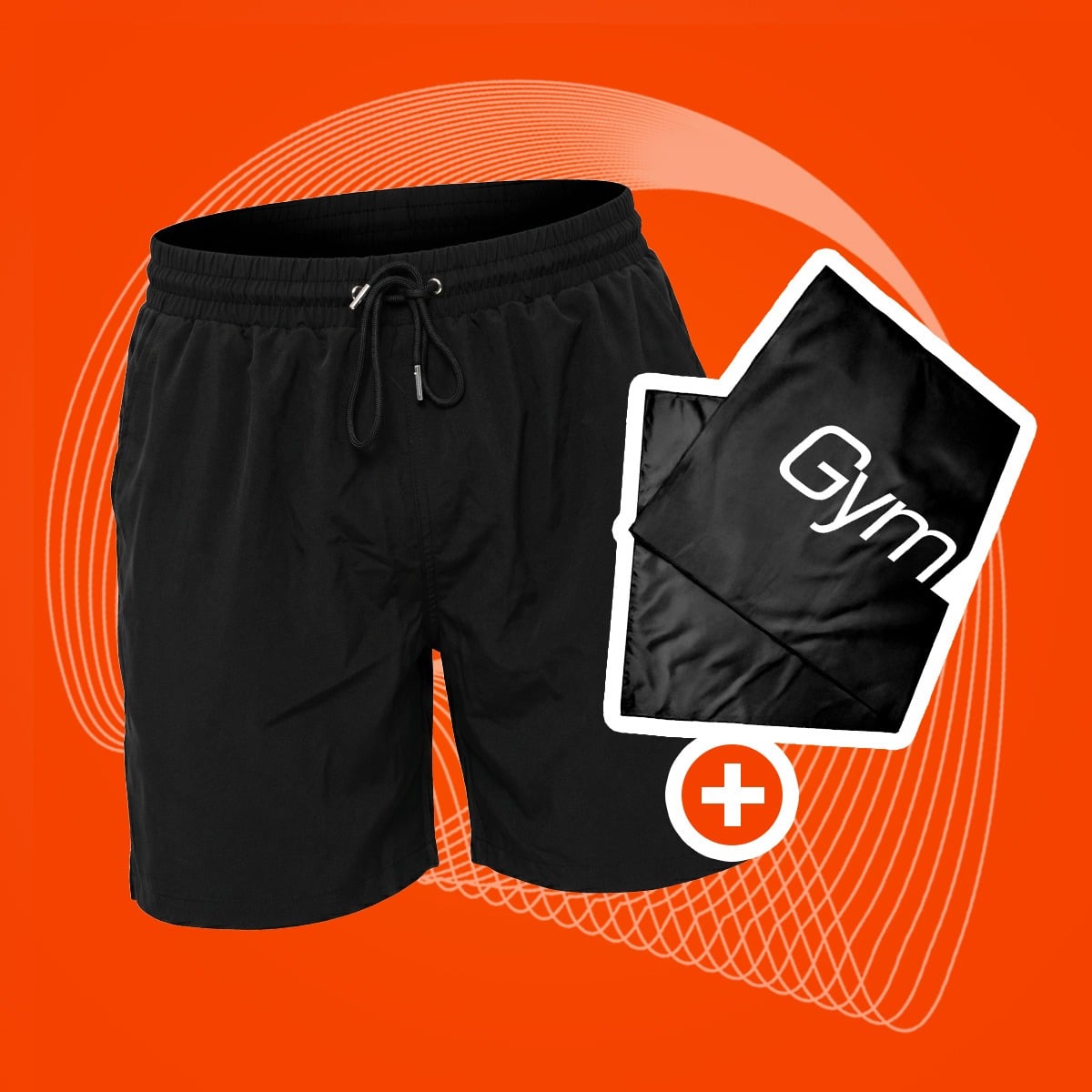 Men‘s Swim Shorts Black - GymBeam + gift