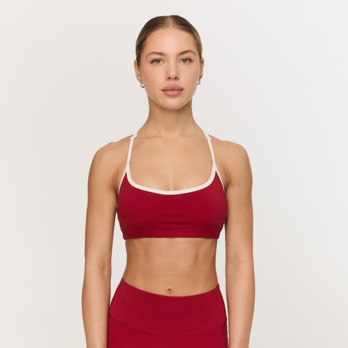 Varsity Sports Bra Red - GymBeam