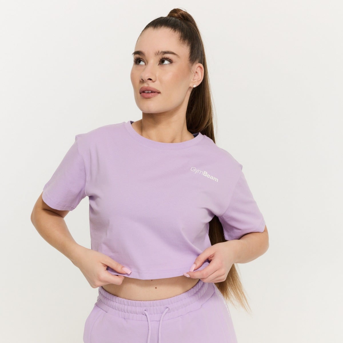 Women‘s Limitless Cropped T-Shirt Lavender - GymBeam