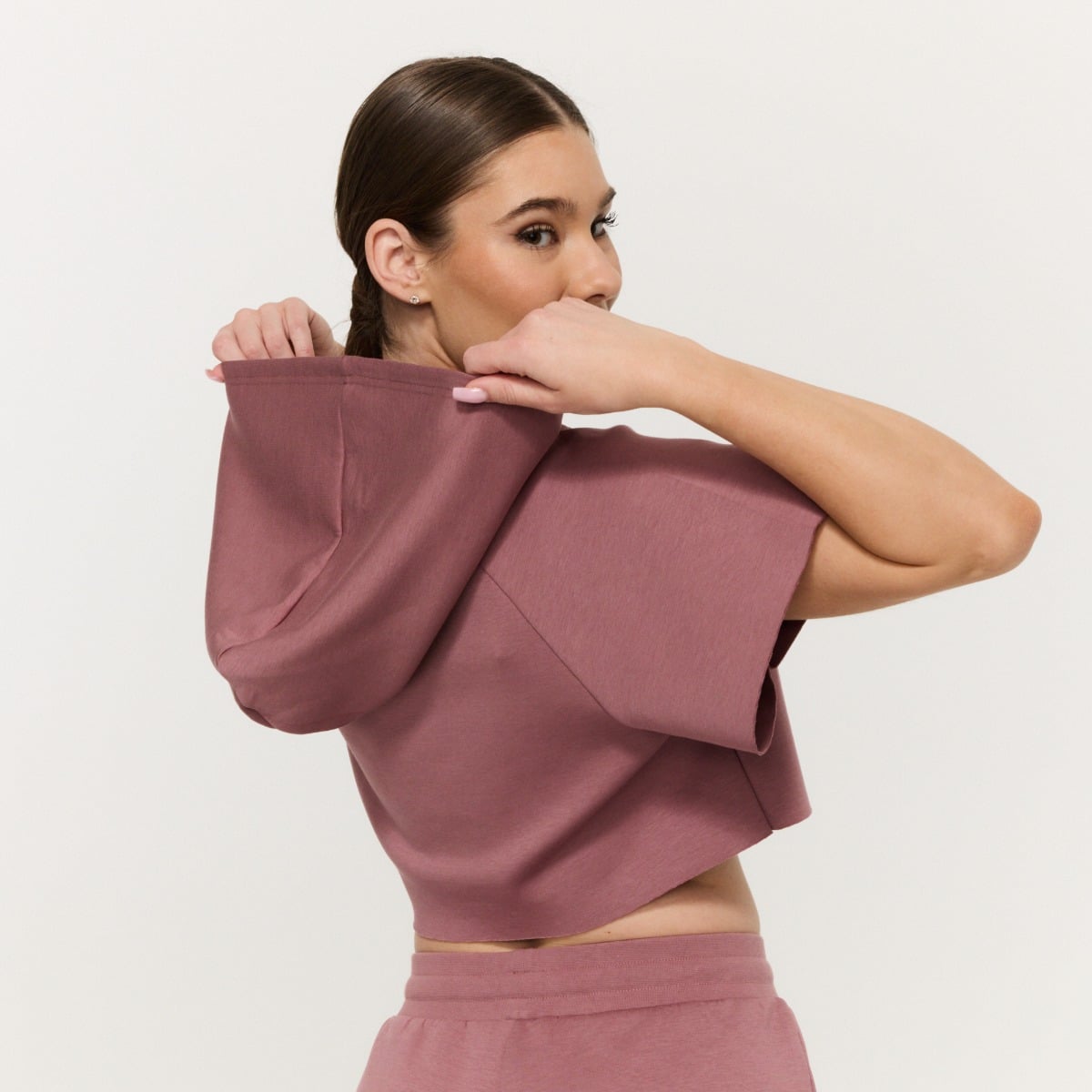 Women‘s Relay Cropped Hoodie Haze - GymBeam