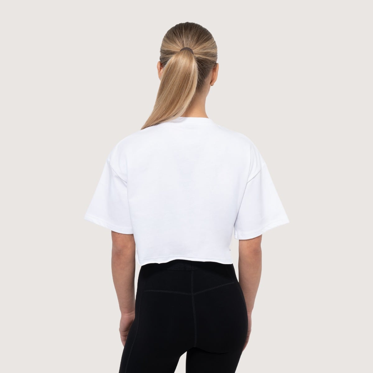 Women‘s Earned Cropped T-shirt White - GymBeam