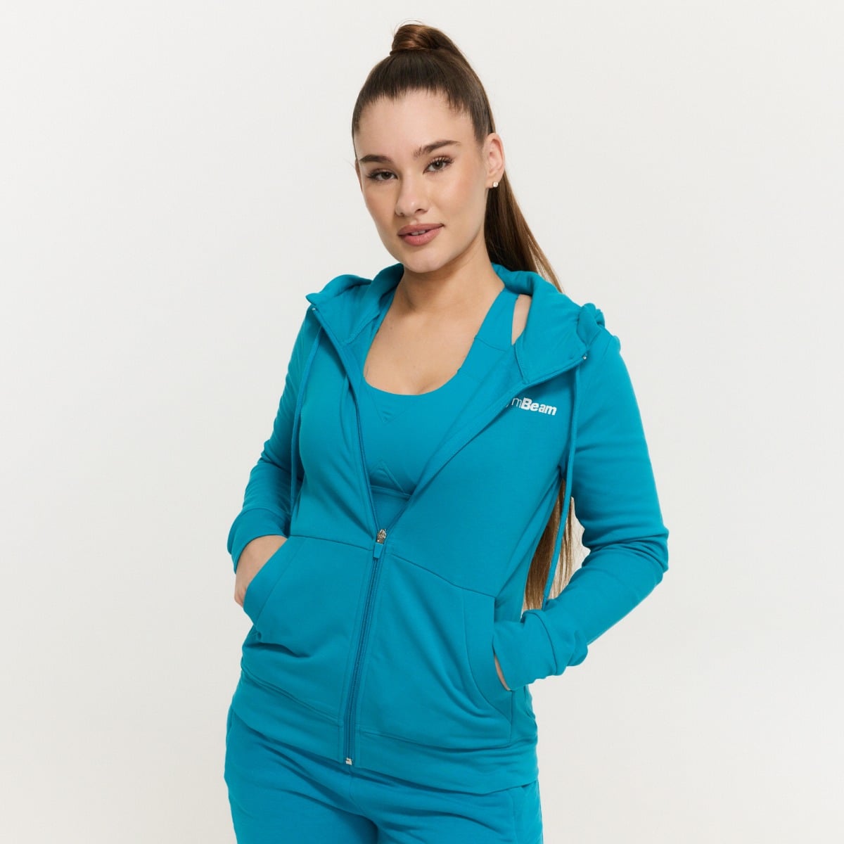 Women‘s Limitless Zip Up Hoodie Aquamarine - GymBeam