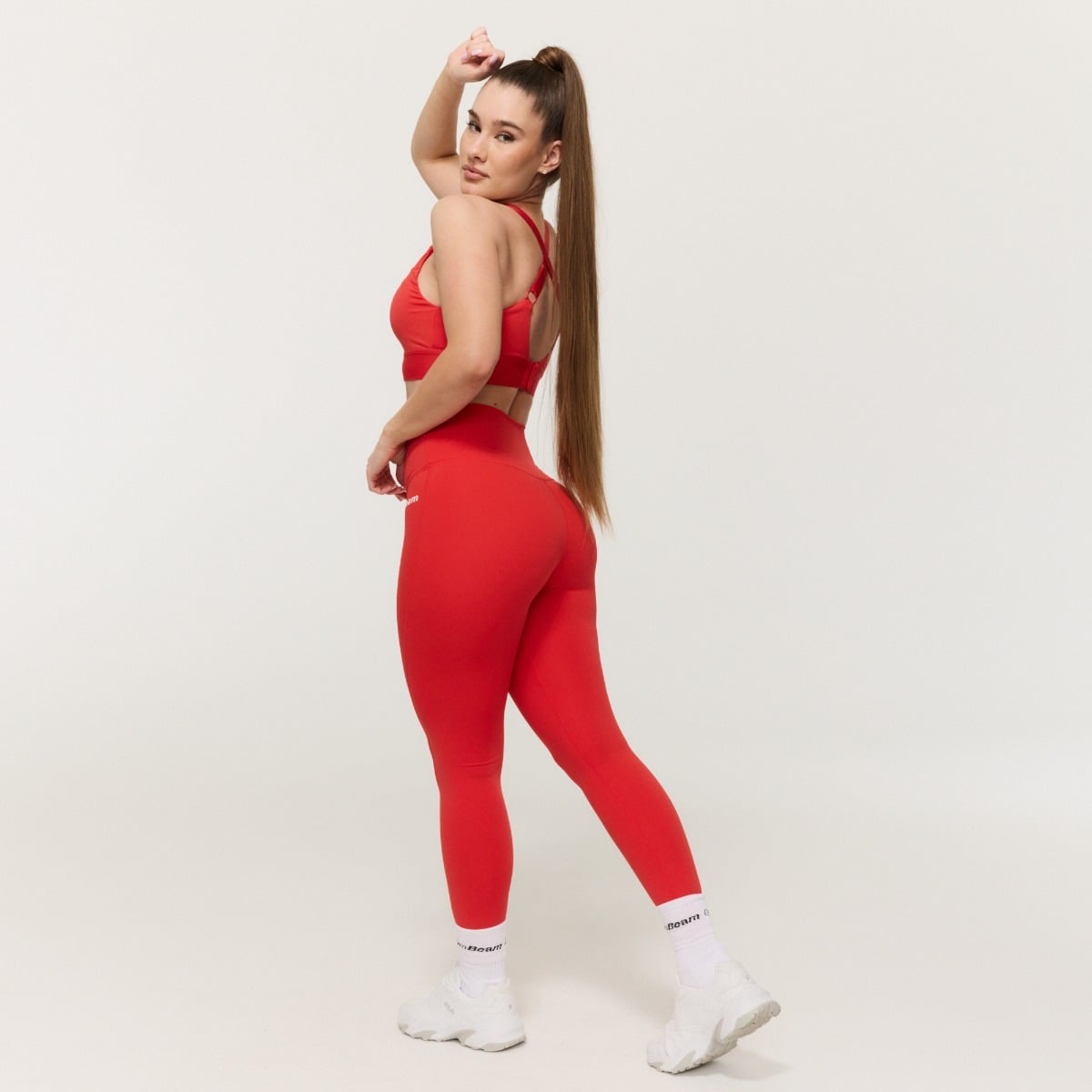 Women‘s Limitless High-Waisted Leggings Hot Red - GymBeam