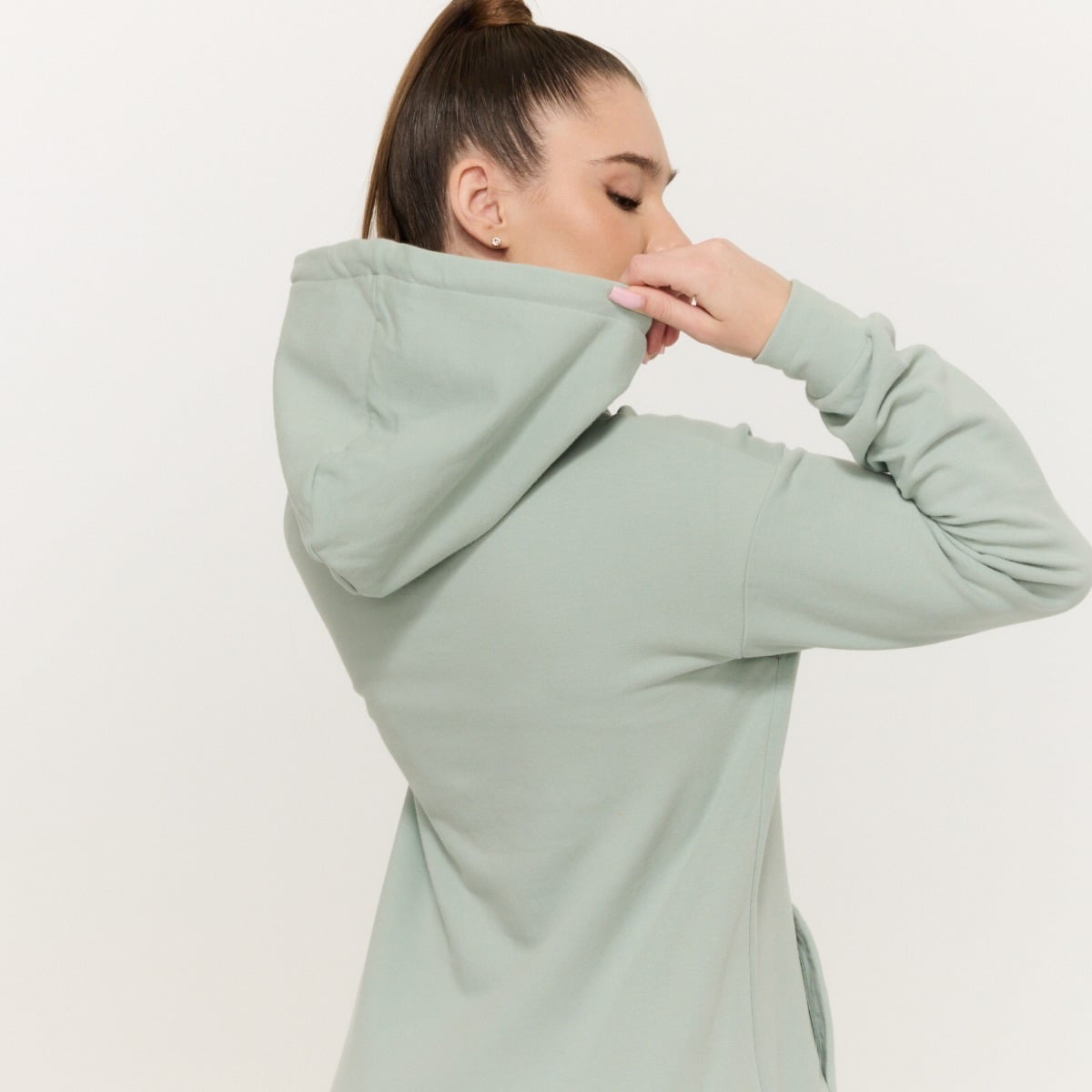 Women‘s Limitless Longline Hoodie Eucalypt - GymBeam