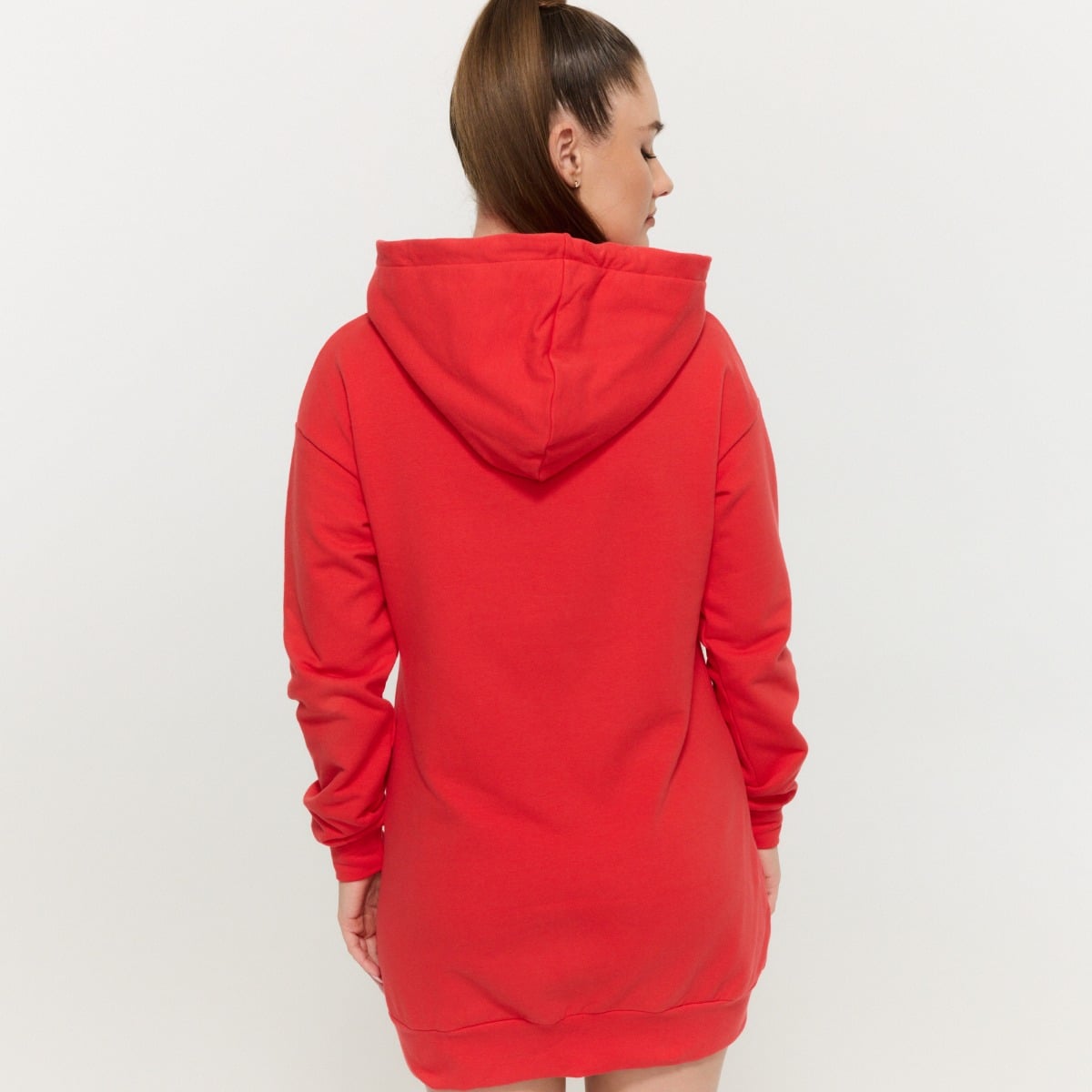 Women‘s Limitless Longline Hoodie Hot Red - GymBeam