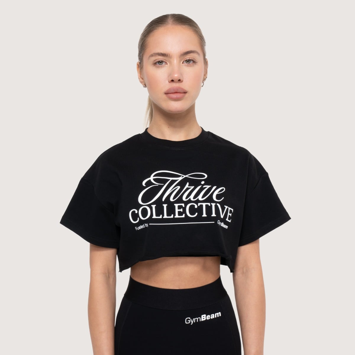 Women‘s Thrive Cropped T-shirt Black - GymBeam