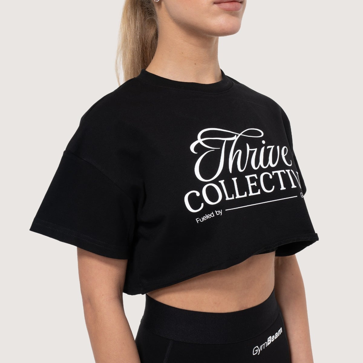 Women‘s Thrive Cropped T-shirt Black - GymBeam
