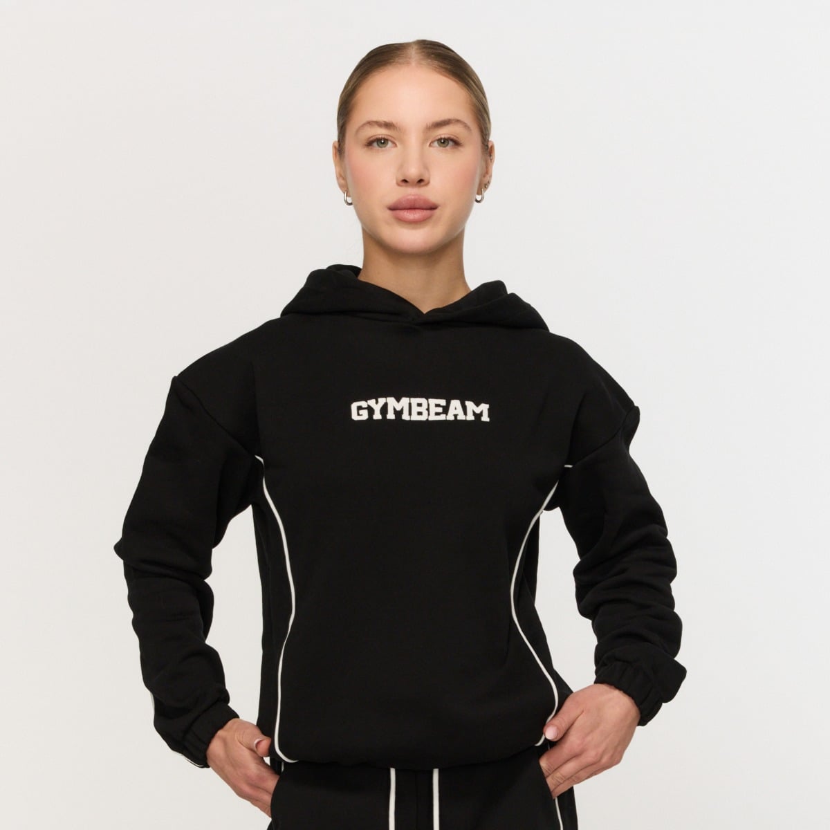 Women‘s Varsity Hoodie Black - GymBeam