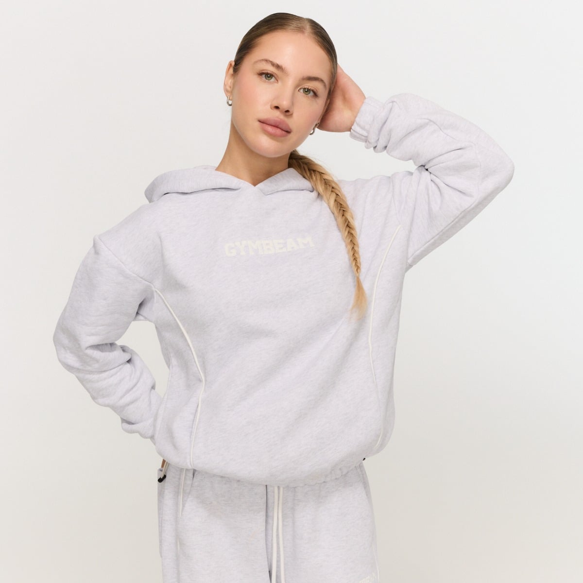 Women‘s Varsity Hoodie Grey - GymBeam