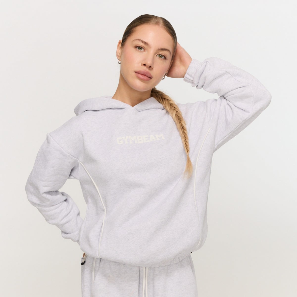Women‘s Varsity Hoodie Grey - GymBeam