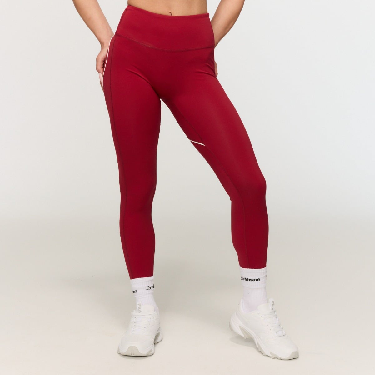 Women‘s Varsity Leggings Red - GymBeam