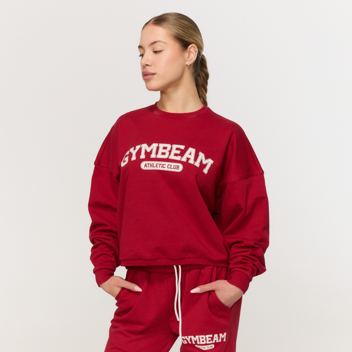 Women‘s Varsity Sweatshirt Red - GymBeam