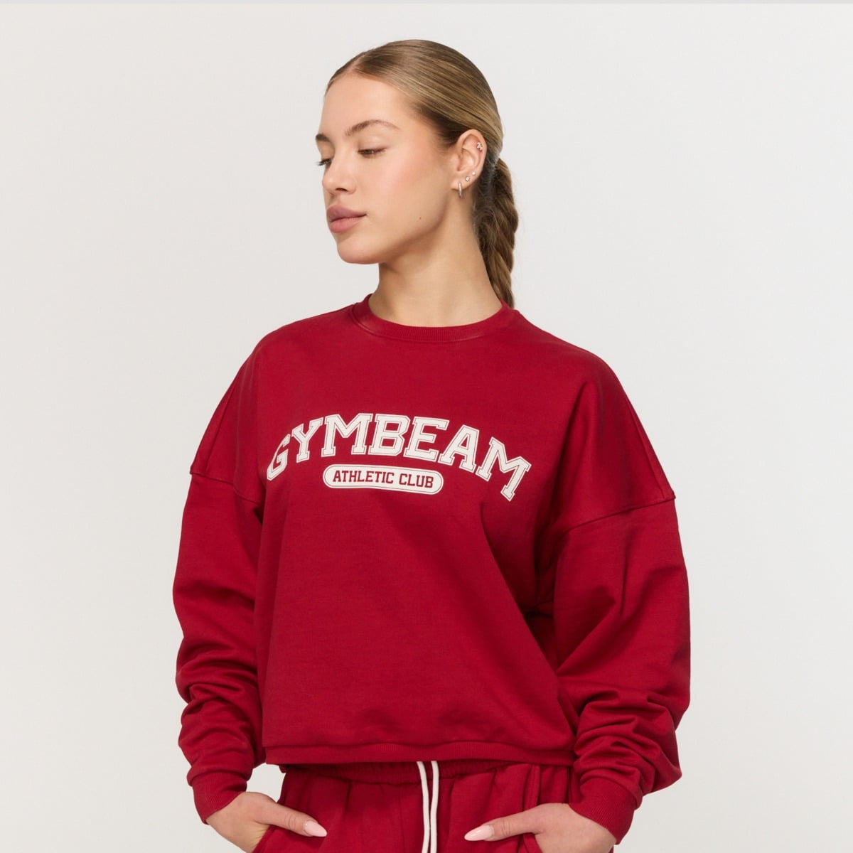 Women‘s Varsity Sweatshirt Red - GymBeam