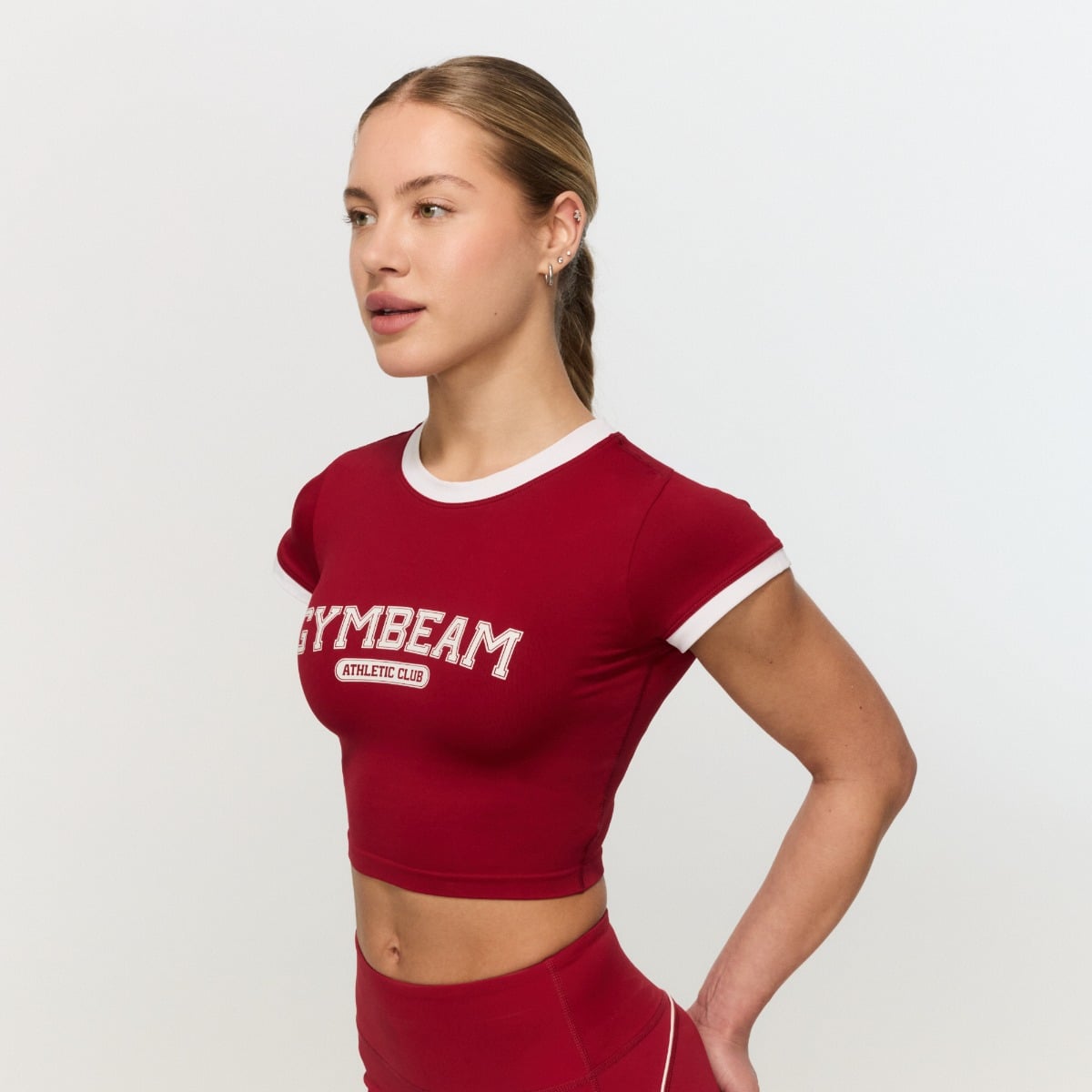 Women‘s Varsity T-Shirt Red - GymBeam