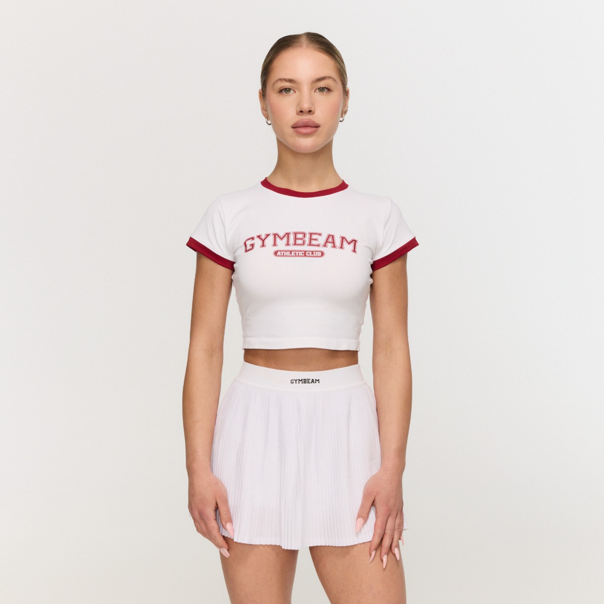 Women‘s Varsity T-Shirt White - GymBeam