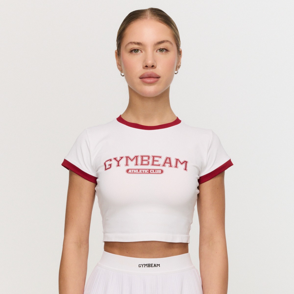 Women‘s Varsity T-Shirt White - GymBeam