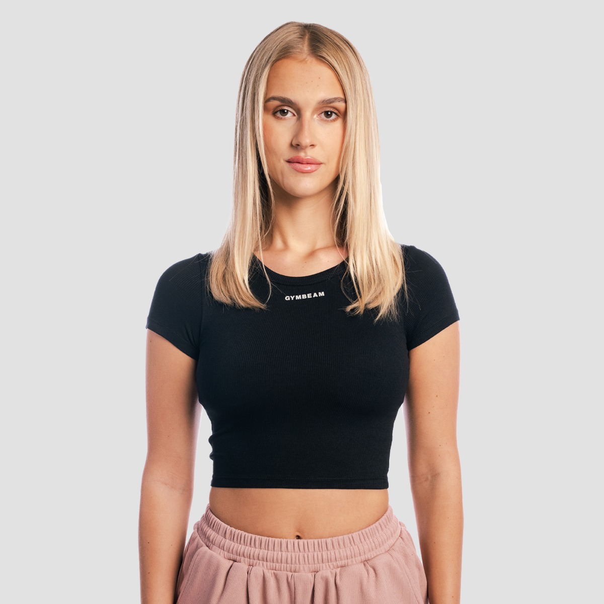 Women‘s Aura Cropped T-Shirt Black - GymBeam
