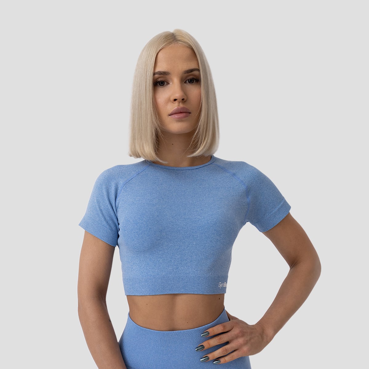 Women‘s FLO Crop Top Blue - GymBeam